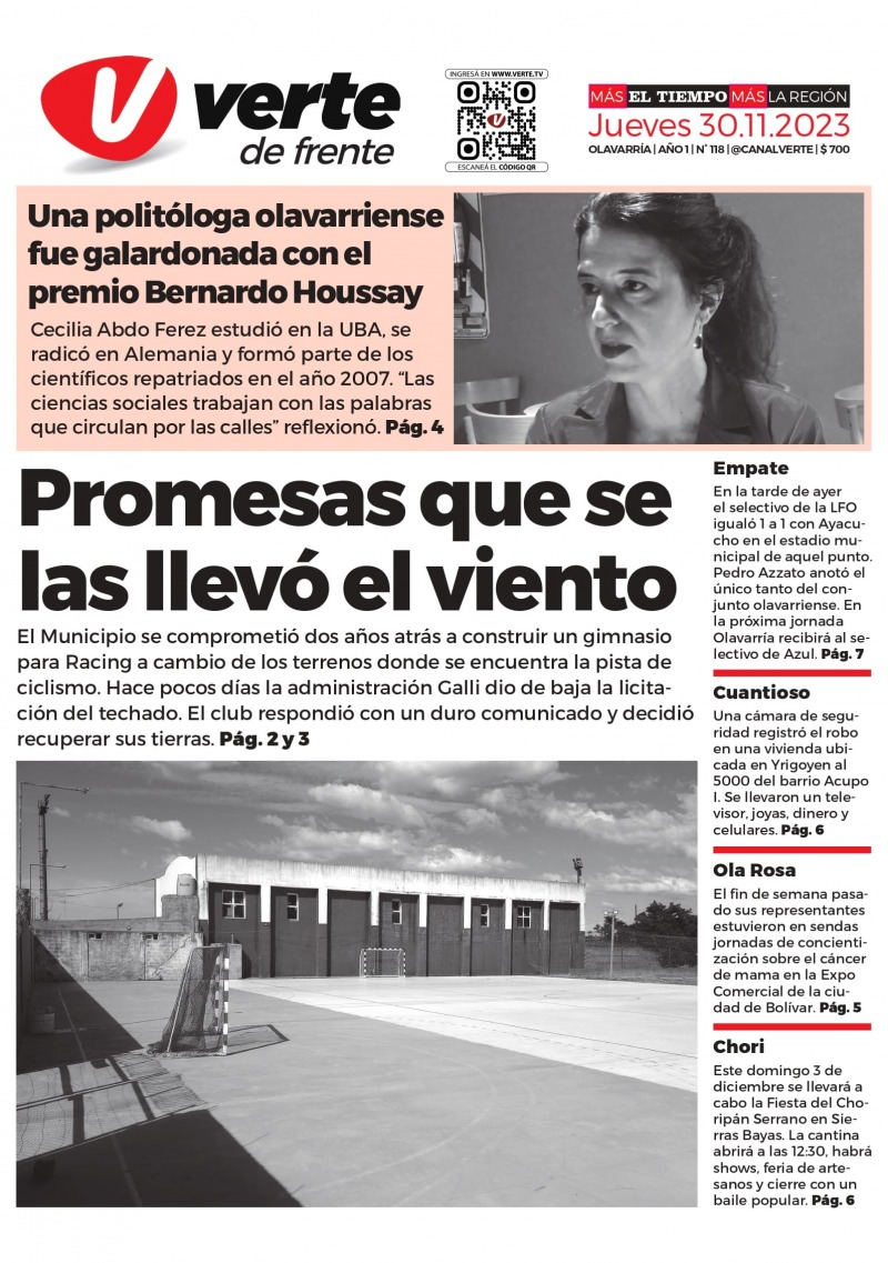 La tapa de Verte en Papel